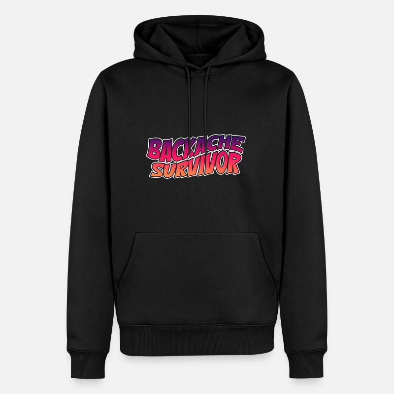 Backache Survivor 4 - Men’s Premium Organic Hoodie - black