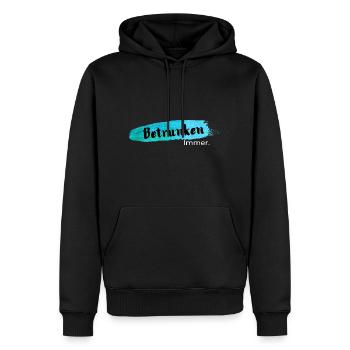 Betrunken,immer - Männer Premium Bio Hoodie - Schwarz - Vorne - Nico (187cm)