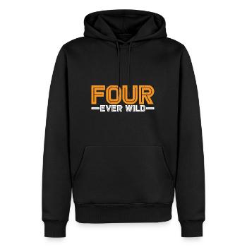 Four Ever Wild 54 - Männer Premium Bio Hoodie - Schwarz - Vorne - Nico (187cm)