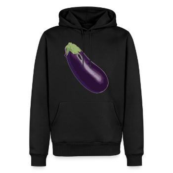 Aubergine - Männer Premium Bio Hoodie - Schwarz - Vorne - Nico (187cm)