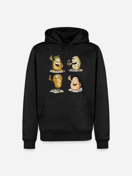 Kartoffel tegnefilm - Herre Premium økologisk hoodie - sort