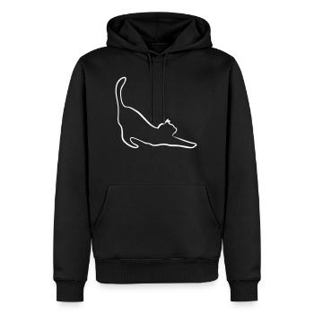 Cat - Sweat à capuche Premium bio Homme - noir - Devant - Nico (187cm)