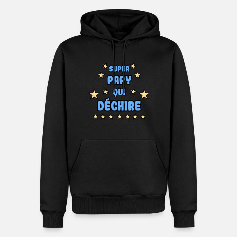 Super papy qui déchire - Sweat à capuche Premium bio Homme - noir