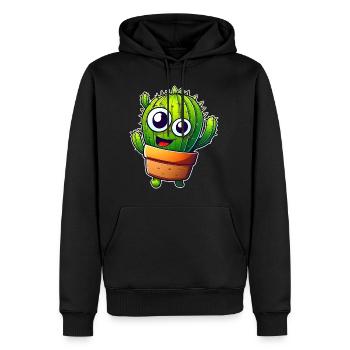 Mein kleiner grüner Kaktus - Männer Premium Bio Hoodie - Schwarz - Vorne - Nico (187cm)