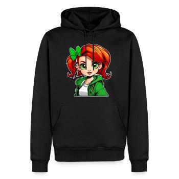 Niedliches irisches rothaariges Mädchen - Männer Premium Bio Hoodie - Schwarz - Vorne - Nico (187cm)
