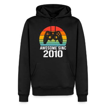 2010 Jubiläumsgeschenk für alle Gamer 2010 - Männer Premium Bio Hoodie - Schwarz - Vorne - Nico (187cm)