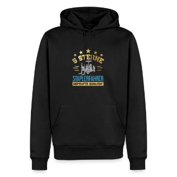 Stapler / Staplerfahrer - Männer Premium Bio Hoodie - Schwarz - Vorne - Nico (187cm)