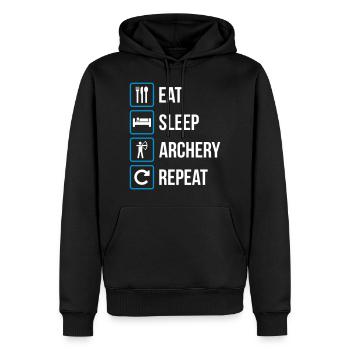 Mangez le sommeil Tir à l'arc Répétition - Sweat à capuche Premium bio Homme - noir - Devant - Nico (187cm)