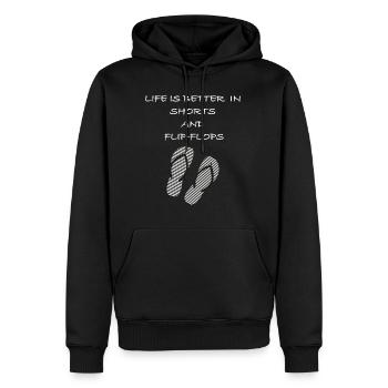 Life is better in shorts and flip flops Spruch - Männer Premium Bio Hoodie - Schwarz - Vorne - Nico (187cm)