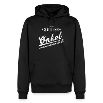 Stolzer Onkel einer fantastischen Nichte- Geschenk - Männer Premium Bio Hoodie - Schwarz - Vorne - Nico (187cm)