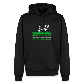 Kuhfladen - Männer Premium Bio Hoodie - Schwarz - Vorne - Nico (187cm)