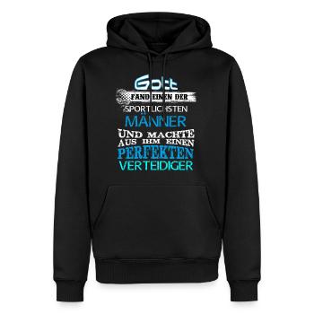 Geschenk Gott sportlich Männer Verteidiger - Männer Premium Bio Hoodie - Schwarz - Vorne - Nico (187cm)