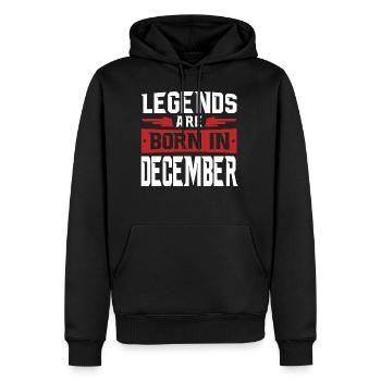 Les légendes sont nés en Décembre - Sweat à capuche Premium bio Homme - noir - Devant - Nico (187cm)