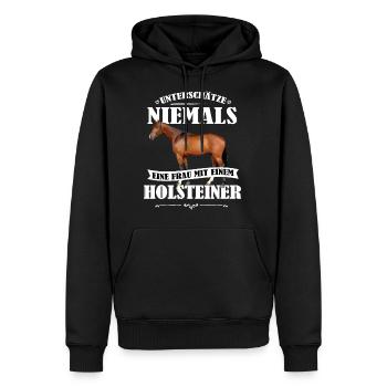 Holsteiner Pferde Shirt-UNF - Männer Premium Bio Hoodie - Schwarz - Vorne - Nico (187cm)