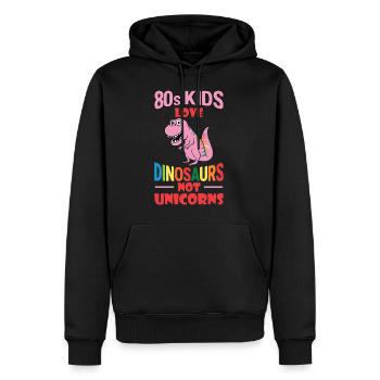 80 Les enfants adorent les dinosaures, pas licornes! - Sweat à capuche Premium bio Homme - noir - Devant - Nico (187cm)