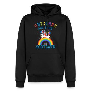 Les licornes sont nées en Ecosse.Drôles de cadeaux sottish - Sweat à capuche Premium bio Homme - noir - Devant - Nico (187cm)