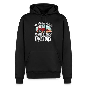 Farmer Shirt-All these Tractors - Männer Premium Bio Hoodie - Schwarz - Vorne - Nico (187cm)