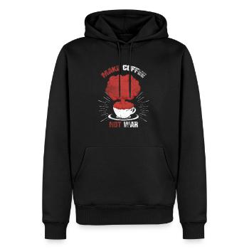 Make Coffee Not War Gift Coffee War Mug - Men’s Premium Organic Hoodie - black - Front - Nico (187cm)