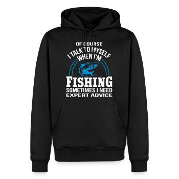 When I'm Fishing I Need Expert Advice - Männer Premium Bio Hoodie - Schwarz - Vorne - Nico (187cm)