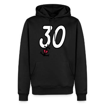 Gard croix camargaise - Sweat à capuche Premium bio Homme - noir - Devant - Nico (187cm)