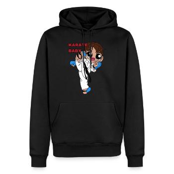 bébé karateka - Sweat à capuche Premium bio Homme - noir - Devant - Nico (187cm)