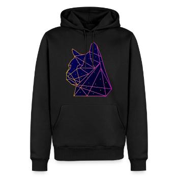 Raum Katze - Männer Premium Bio Hoodie - Schwarz - Vorne - Nico (187cm)