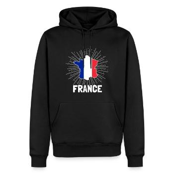 Frankreich - Männer Premium Bio Hoodie - Schwarz - Vorne - Nico (187cm)
