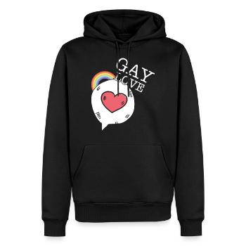 Schwul Liebe - Männer Premium Bio Hoodie - Schwarz - Vorne - Nico (187cm)