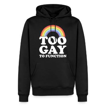 Zu Schwul um zu arbeiten - Männer Premium Bio Hoodie - Schwarz - Vorne - Nico (187cm)