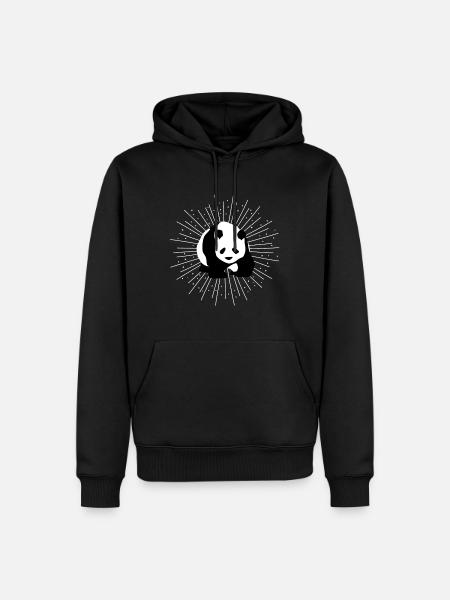 panda - Sweat à capuche Premium bio Homme - noir