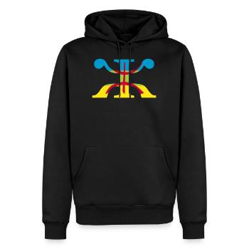 AMAZIGH T-SHIRT - Männer Premium Bio Hoodie - Schwarz - Vorne - Nico (187cm)