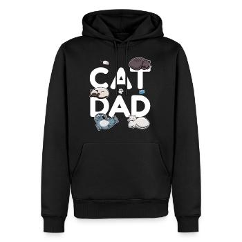 Cat Dad - Katze Katzenmann Papa Miezekatze Miau - Männer Premium Bio Hoodie - Schwarz - Vorne - Nico (187cm)