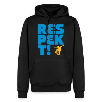 respect skateboard - Men’s Premium Organic Hoodie - black - Front - Nico (187cm)