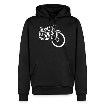 Moto grand-père - Sweat à capuche Premium bio Homme - noir - Devant - Nico (187cm)