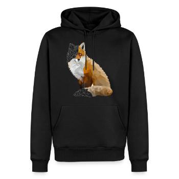 Polygon Fuchs low poly Fox Geometrie Geschenkidee - Männer Premium Bio Hoodie - Schwarz - Vorne - Nico (187cm)