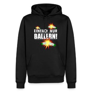Silvester Knaller Pyro nur Ballern - Männer Premium Bio Hoodie - Schwarz - Vorne - Nico (187cm)