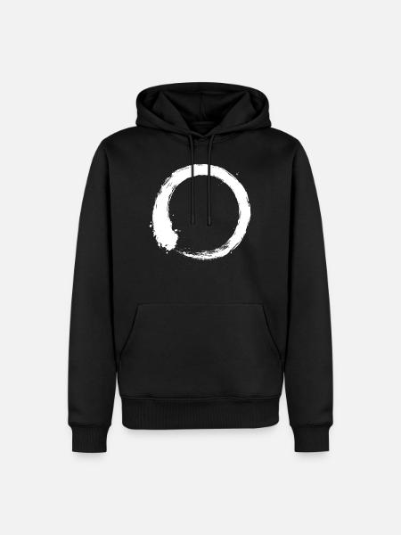 Enso Zen circle white - Men’s Premium Organic Hoodie - black