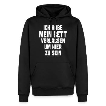 Dire drôle à propos de dormir et le lit - Sweat à capuche Premium bio Homme - noir - Devant - Nico (187cm)