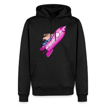 Rakete - Männer Premium Bio Hoodie - Schwarz - Vorne - Nico (187cm)