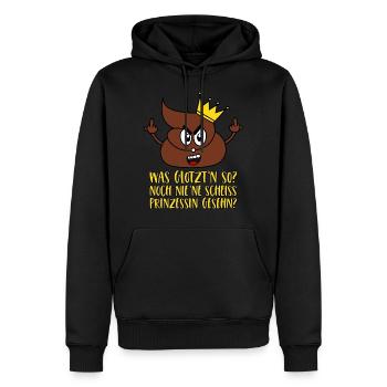 Scheiss Prinzessin Krone Stinkefinger Scheiße - Männer Premium Bio Hoodie - Schwarz - Vorne - Nico (187cm)