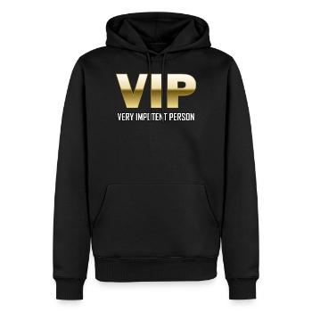 VIP, personne très impuissante, drôle, plaisanter - Sweat à capuche Premium bio Homme - noir - Devant - Nico (187cm)