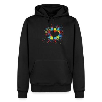 Sensibilisation à l'autisme t-shirt - Sweat à capuche Premium bio Homme - noir - Devant - Nico (187cm)