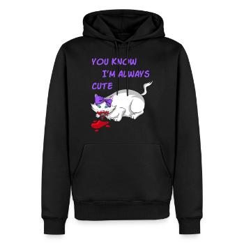 YOU KNOW I'M ALWAYS CUTE - Männer Premium Bio Hoodie - Schwarz - Vorne - Nico (187cm)