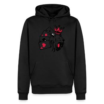 roi poker lion 1 - Sweat à capuche Premium bio Homme - noir - Devant - Nico (187cm)