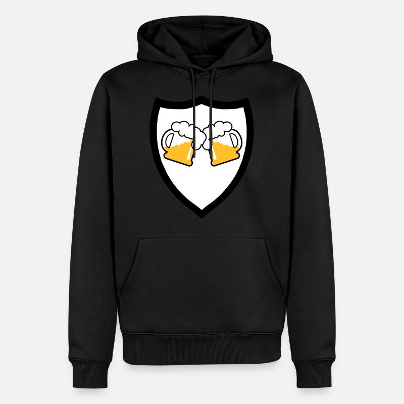 Bier Emblem 3c - Männer Premium Bio Hoodie - Schwarz