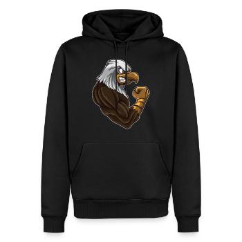 Aigle à la gym | Entraînez-vous le pouvoir des muscles de fitness - Sweat à capuche Premium bio Homme - noir - Devant - Nico (187cm)