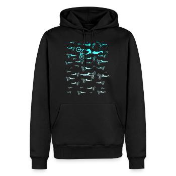 Vélo Vélo Vélo Vélo Homme Enfants - Sweat à capuche Premium bio Homme - noir - Devant - Nico (187cm)