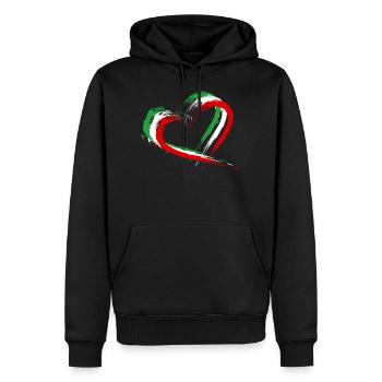 Iran Flagge Herz Farben - Männer Premium Bio Hoodie - Schwarz - Vorne - Nico (187cm)