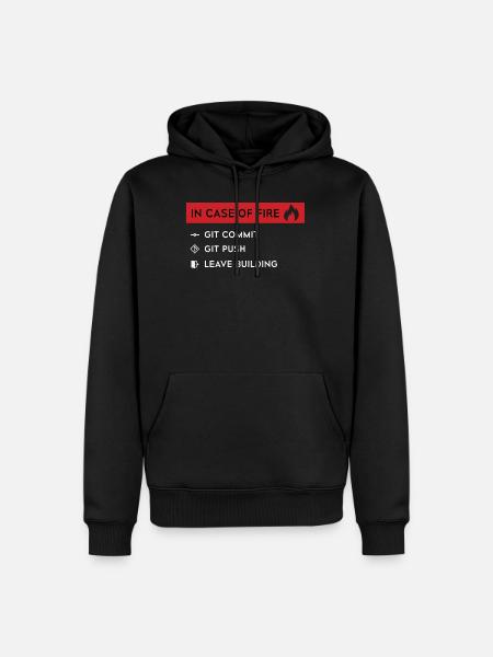 En cas d'incendie - GitHub - Sweat à capuche Premium bio Homme - noir
