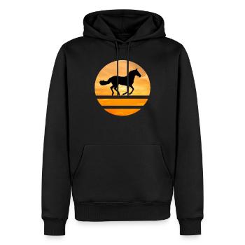 Cheval cercle - Sweat à capuche Premium bio Homme - noir - Devant - Nico (187cm)